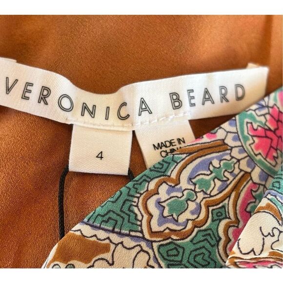 VERONICA BEARD Lozano Print Ruched Silk Blend Mini Dress NWT Size 4 - Picture 5 of 7